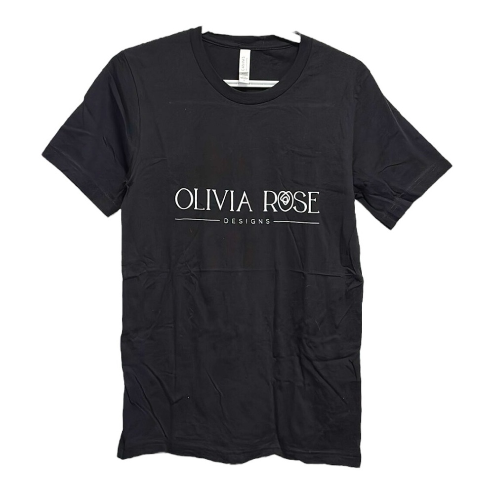 Bella Canvas Olivia Rose Designs Black Tee Shirt NWOT